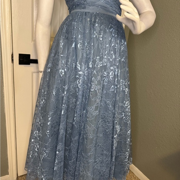 Mori Lee Bridesmaid, Social, Formal, Prom Dresses, size 12 Color Slate Blu - Picture 12 of 15